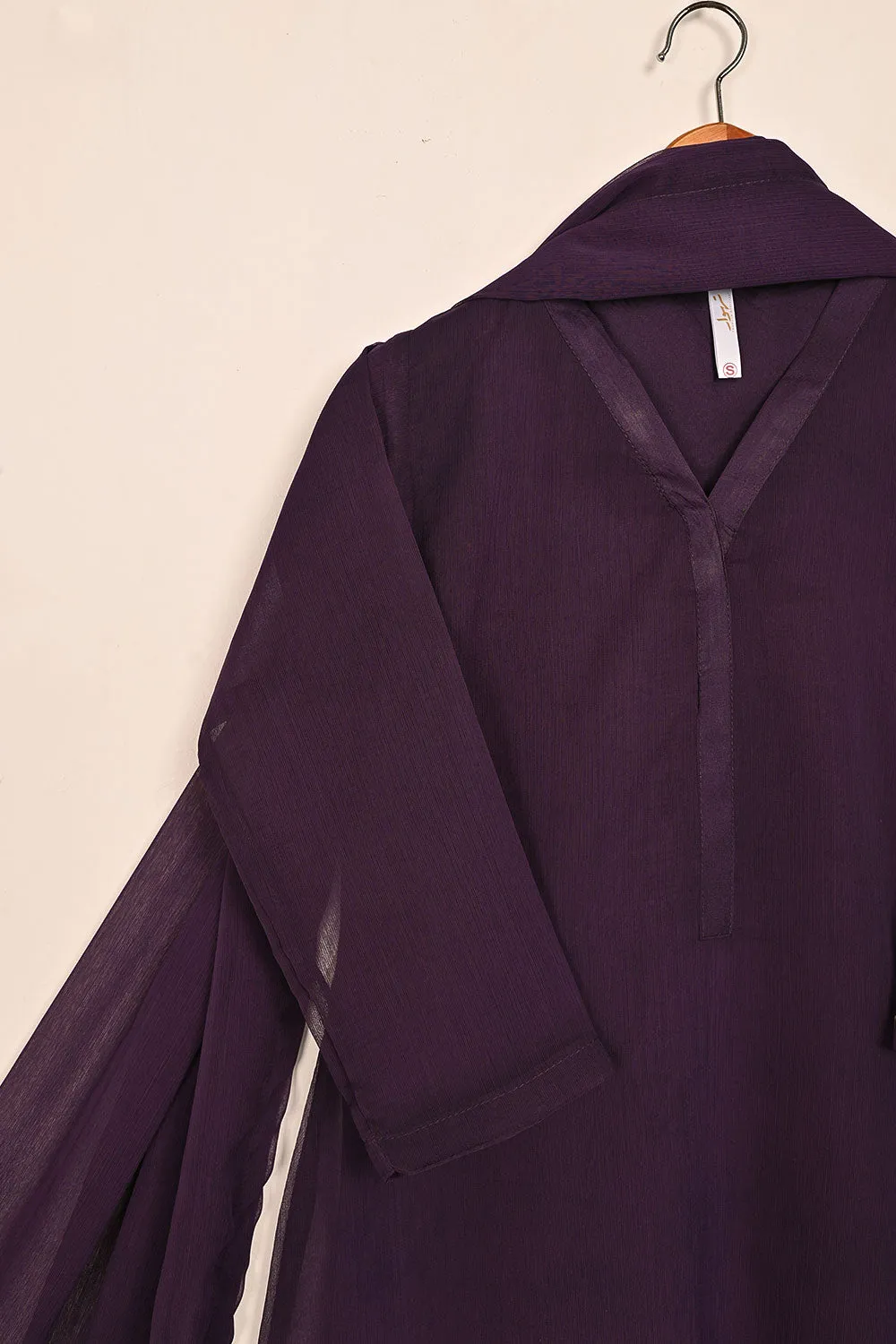 RTW-118-Purple -  3Pc Stitched Chiffon Shirt