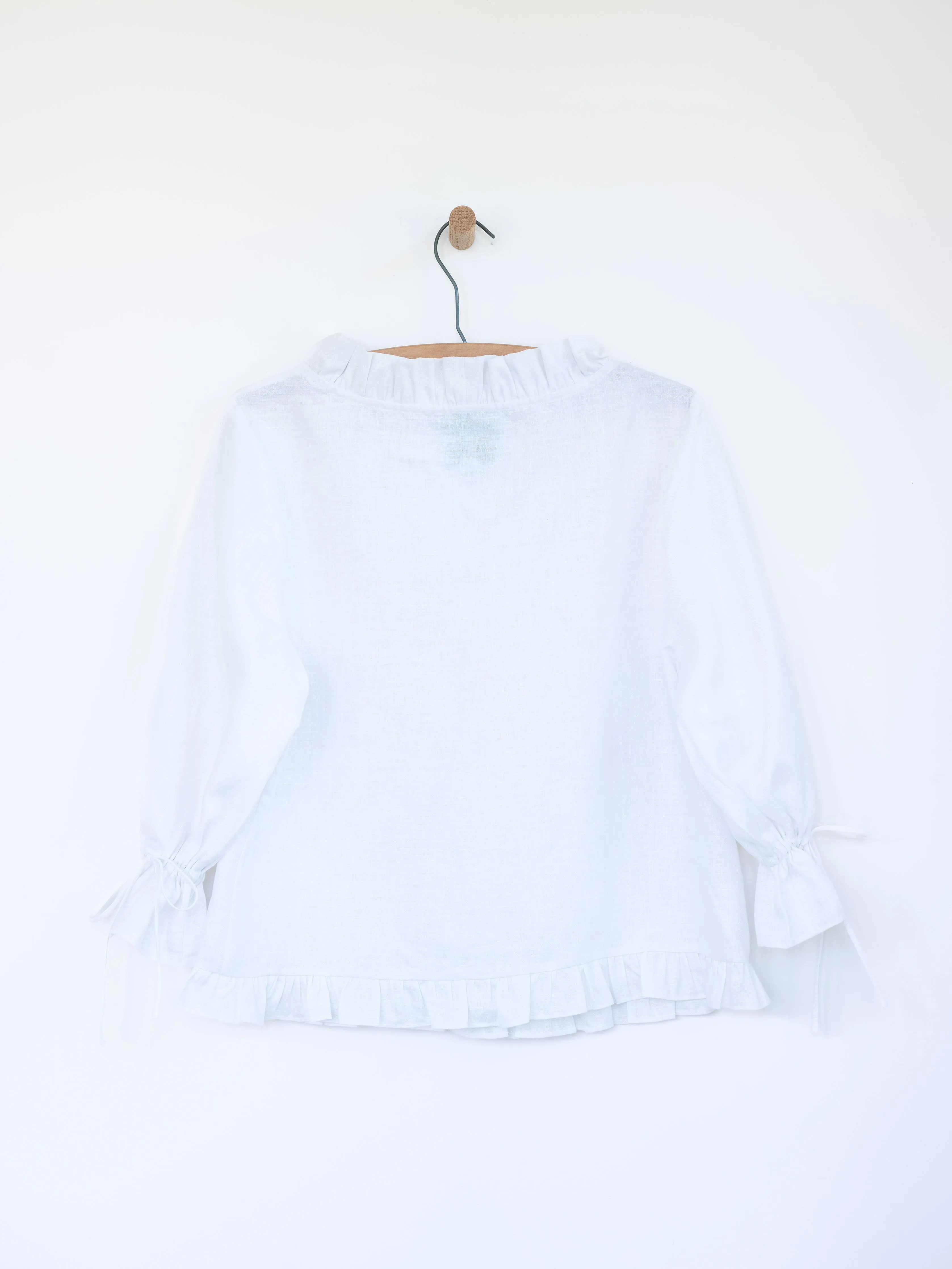 Ruffled Audrey with Bows in Linen