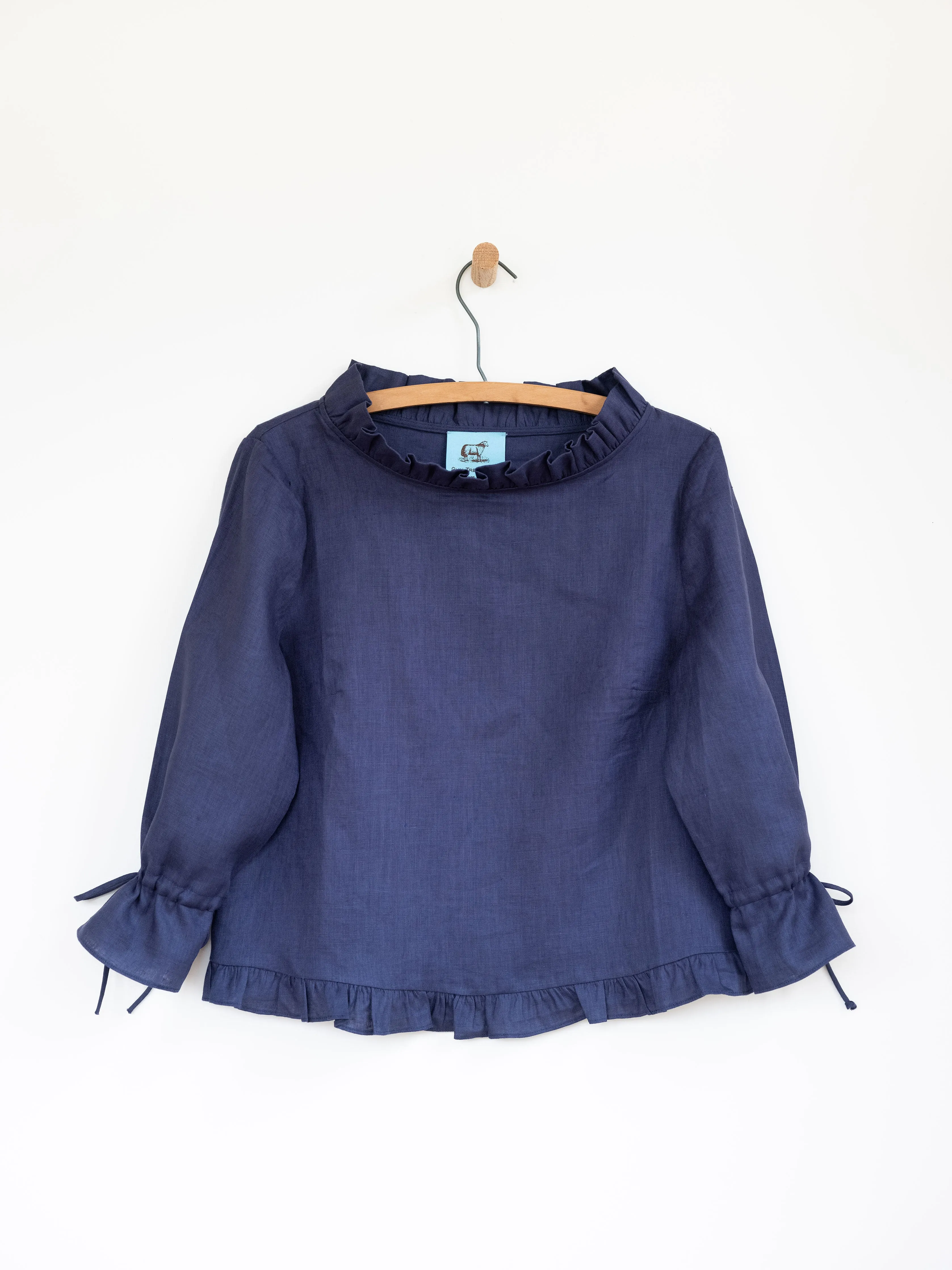 Ruffled Audrey with Bows in Linen