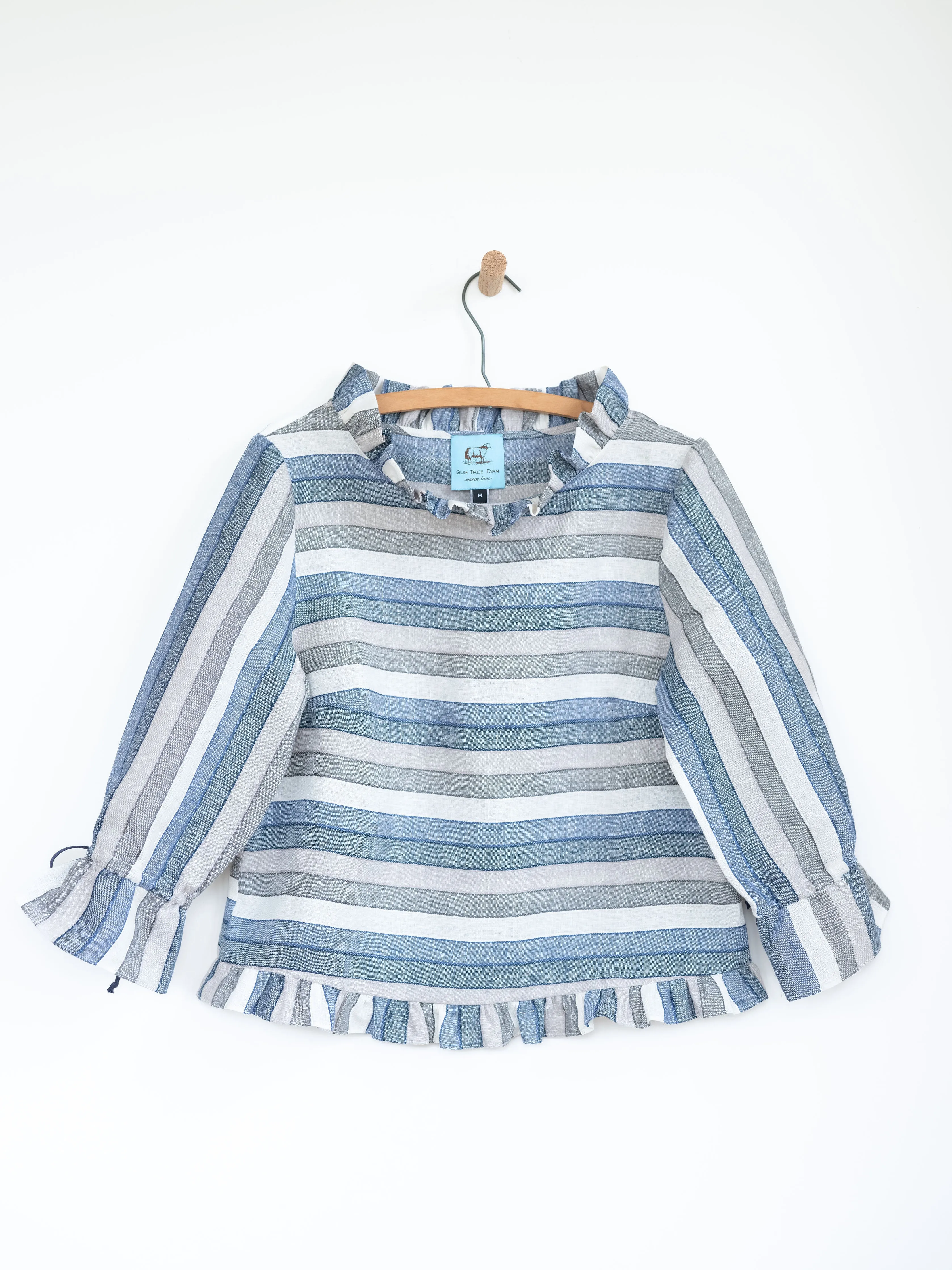 Ruffled Audrey with Bows in Linen