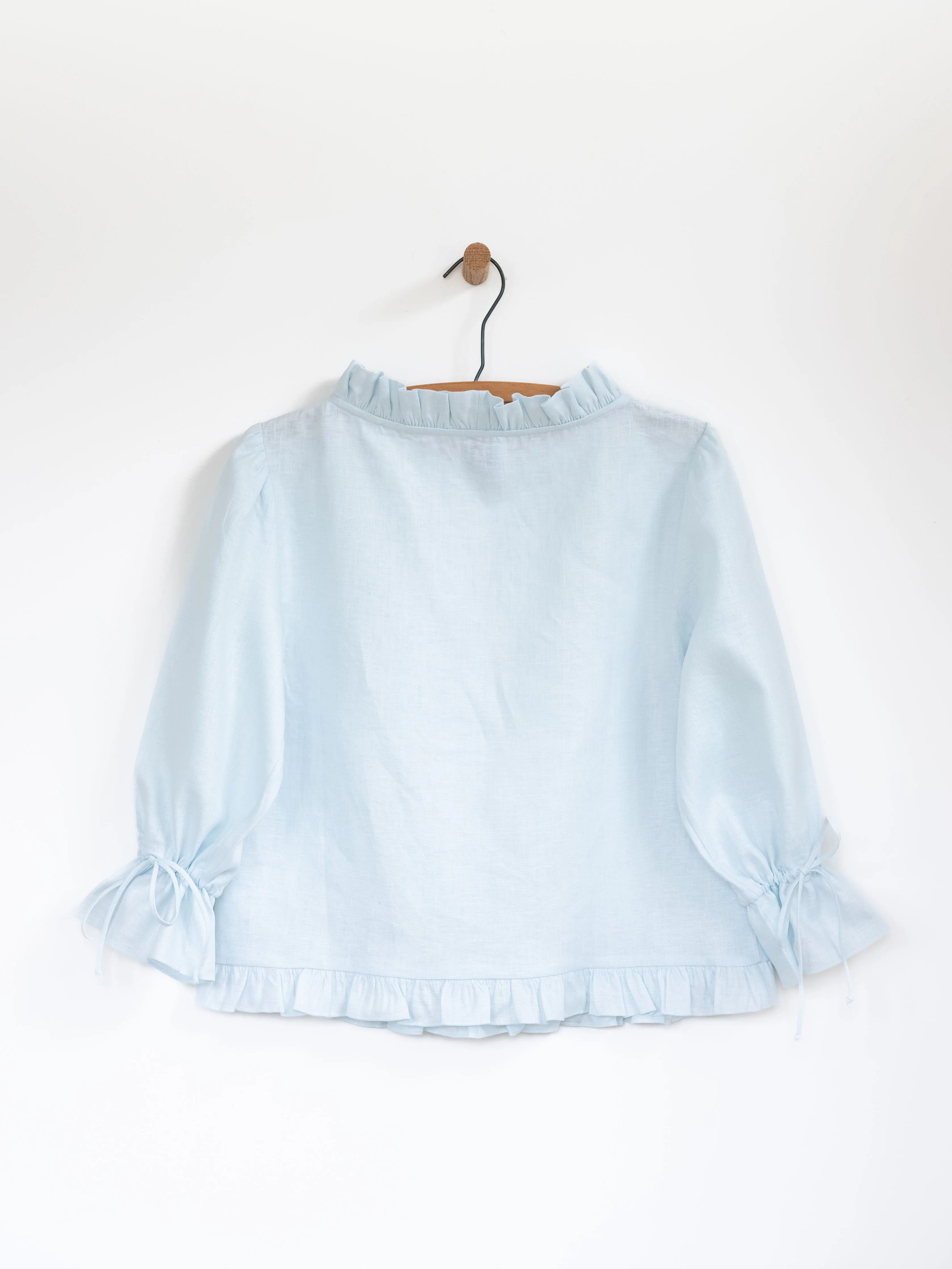 Ruffled Audrey with Bows in Linen
