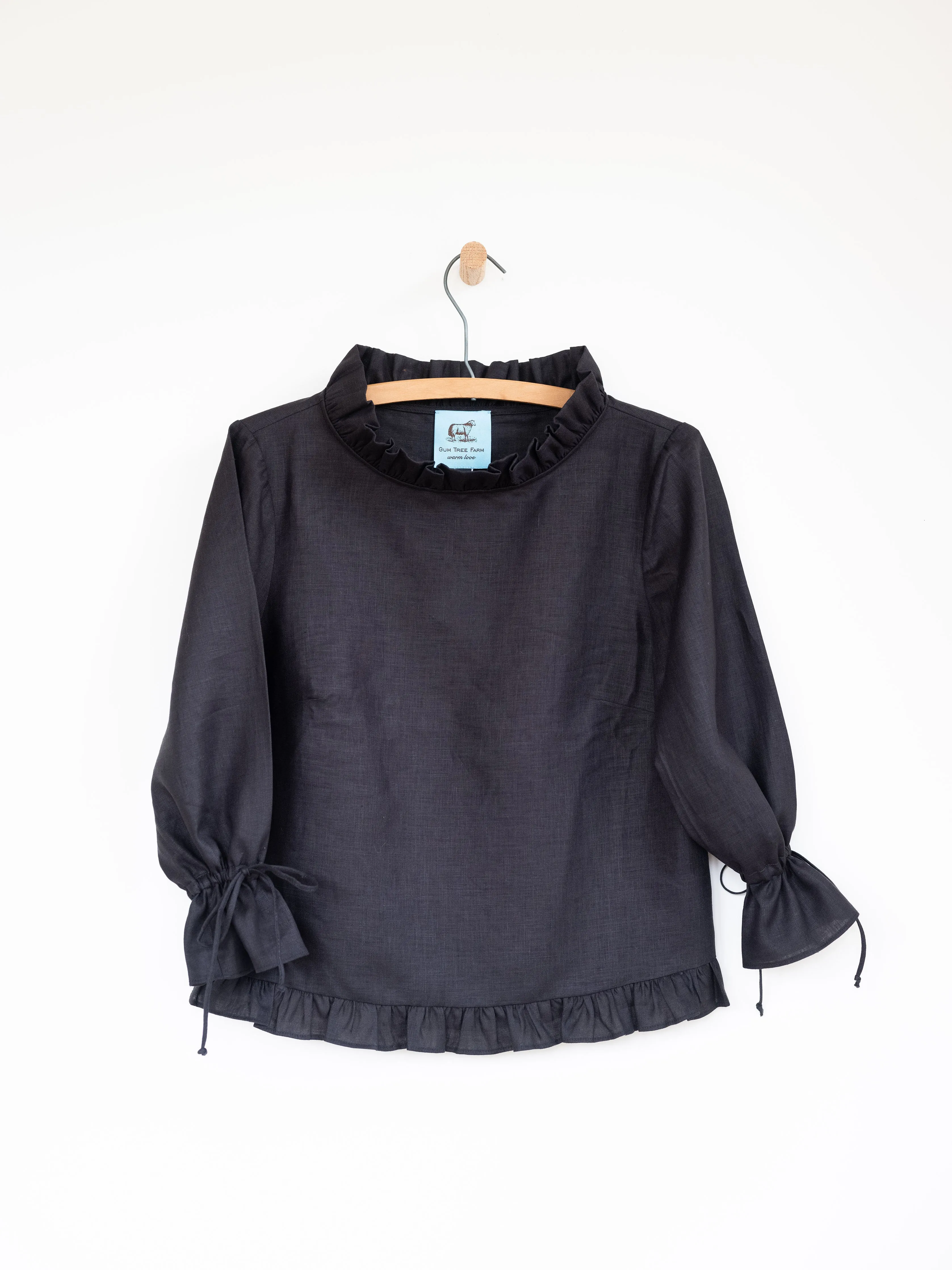 Ruffled Audrey with Bows in Linen