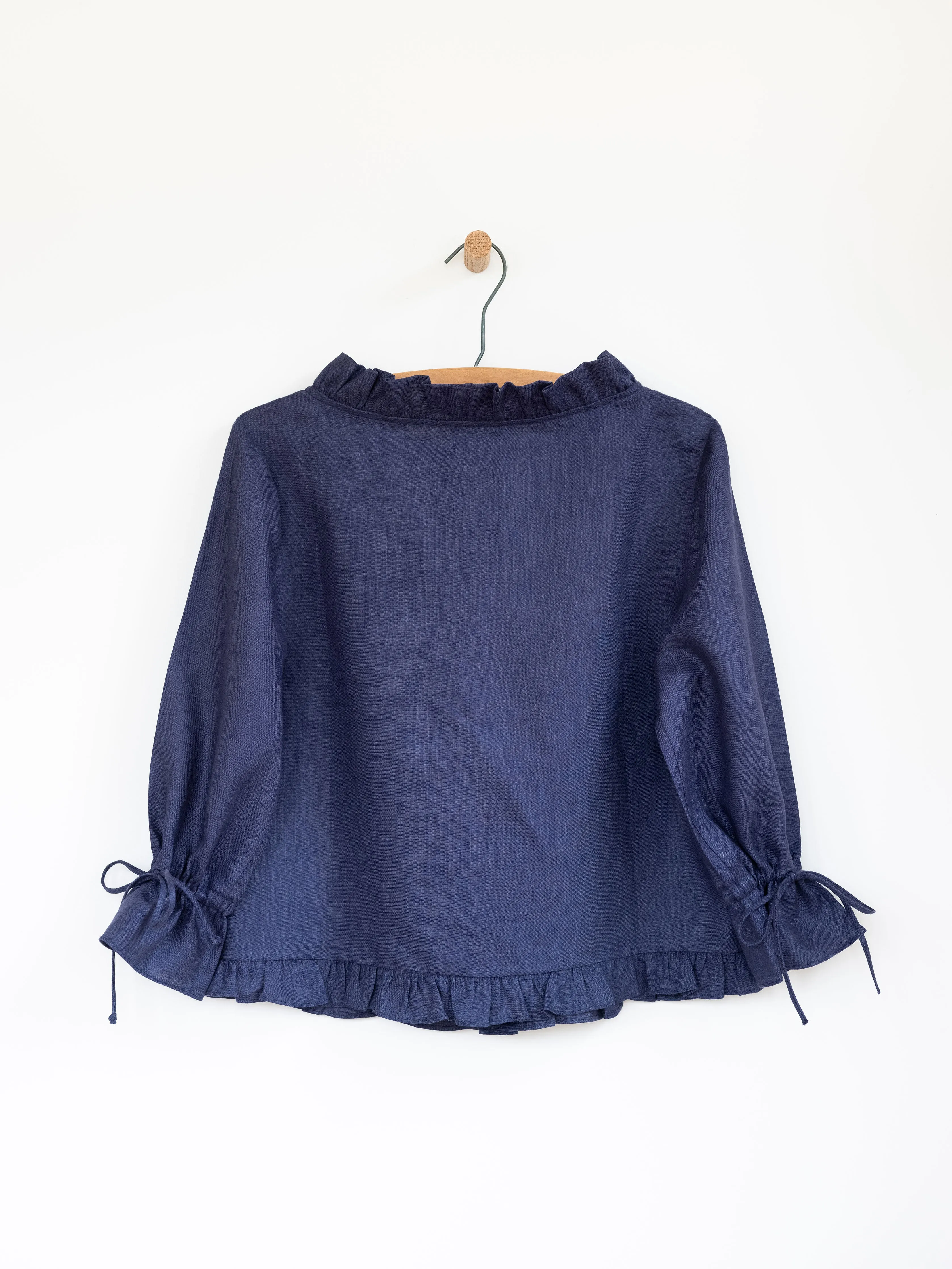 Ruffled Audrey with Bows in Linen