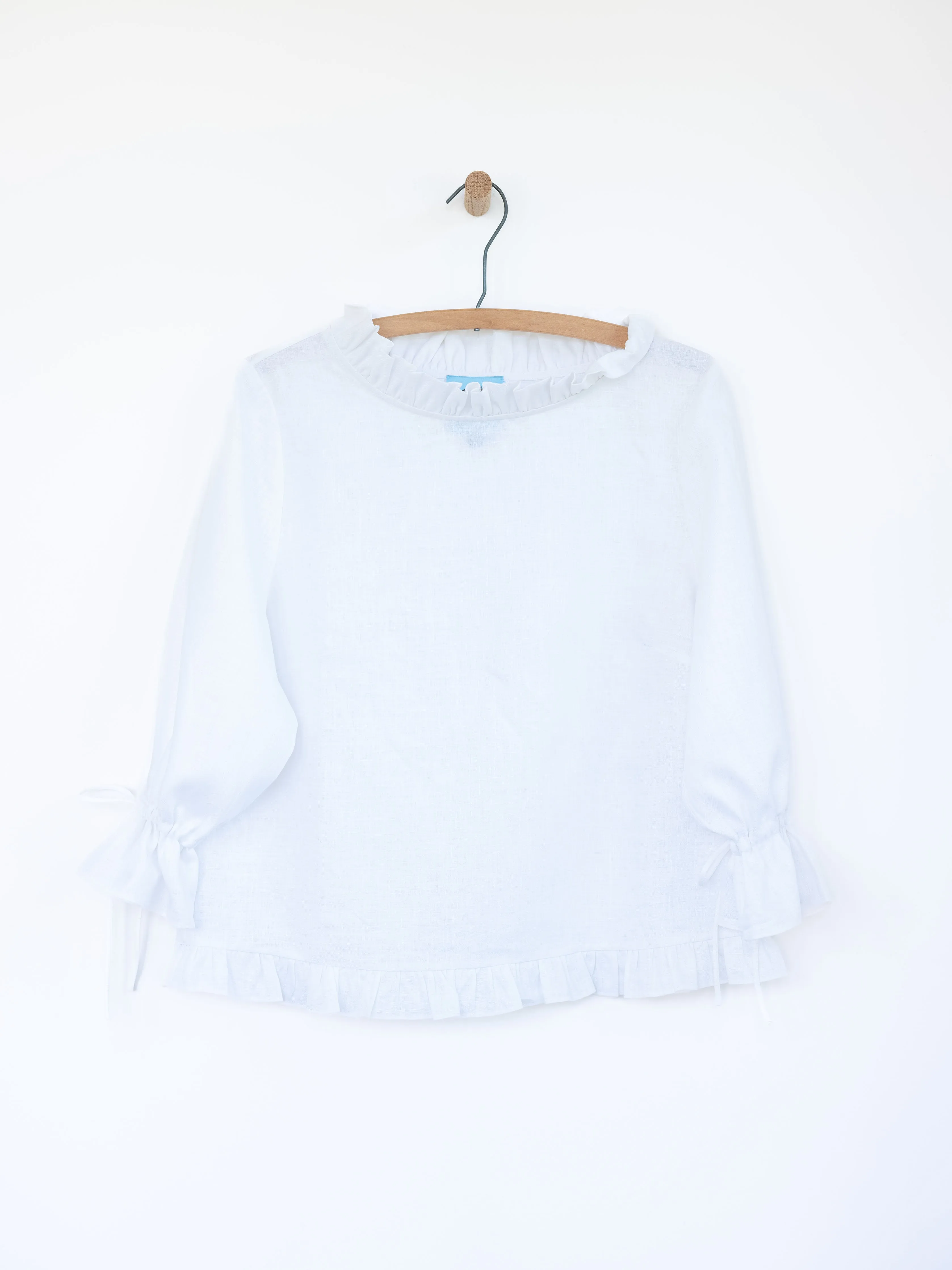 Ruffled Audrey with Bows in Linen