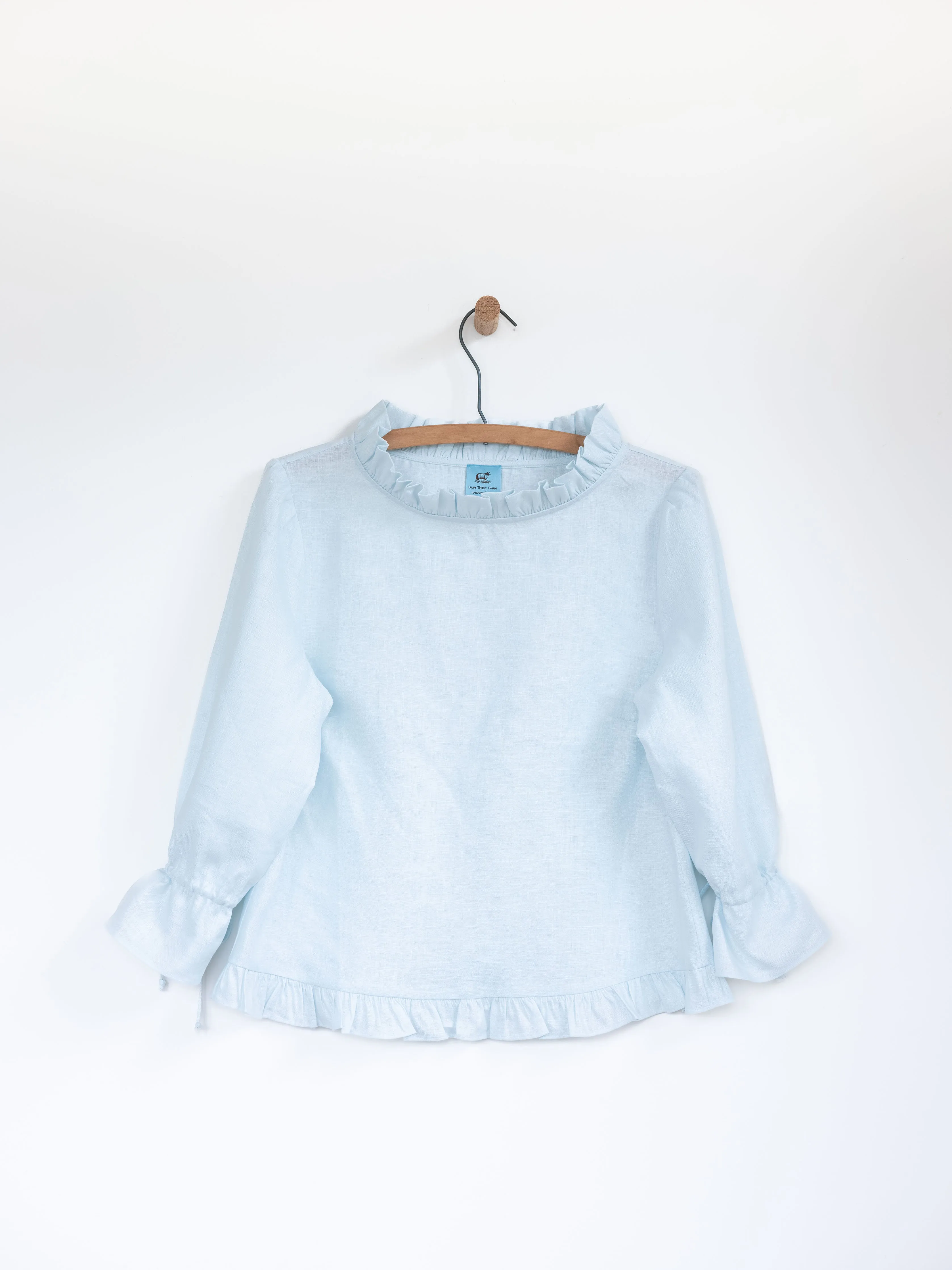 Ruffled Audrey with Bows in Linen