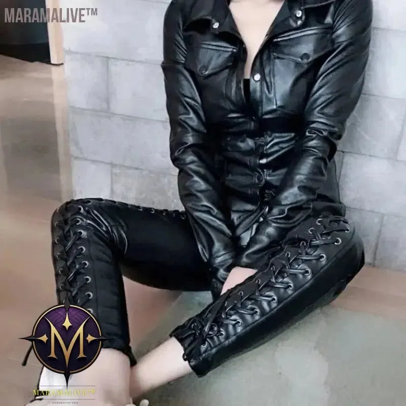 S-4XL Women Faux Leather Shirt Long Sleeve Ladies Plus Velvet Blouses Women Streetwear Motorcycle Leather Shirts Black Tops C367