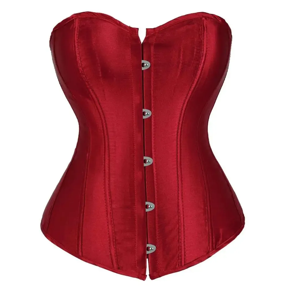 S Overbust Corset Plus Size Sexy Corselet Corsets and Bustiers Tops Red Black Pink Purple White Gothic Lingerie Women