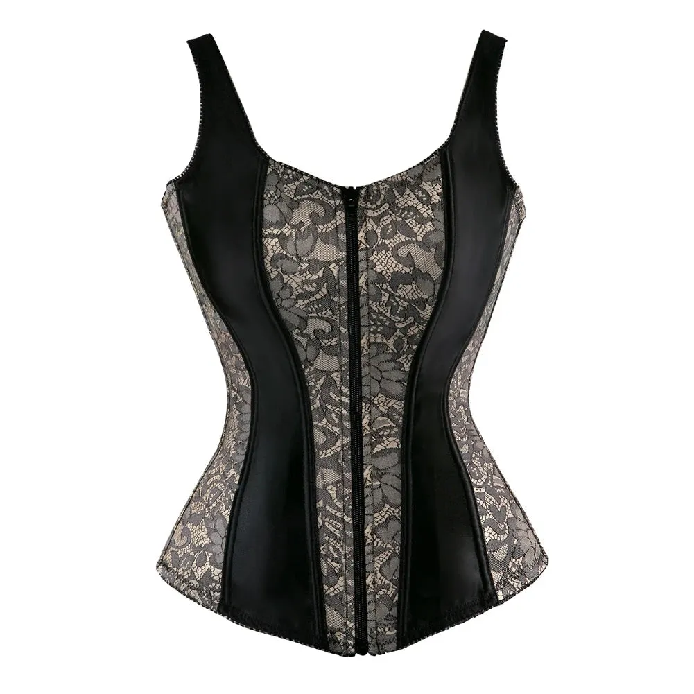 S Overbust Corset Top with Straps Jacquard Corset Bustier Zipper Plus Size for Women Corset Dress with Skirt Black Red purple