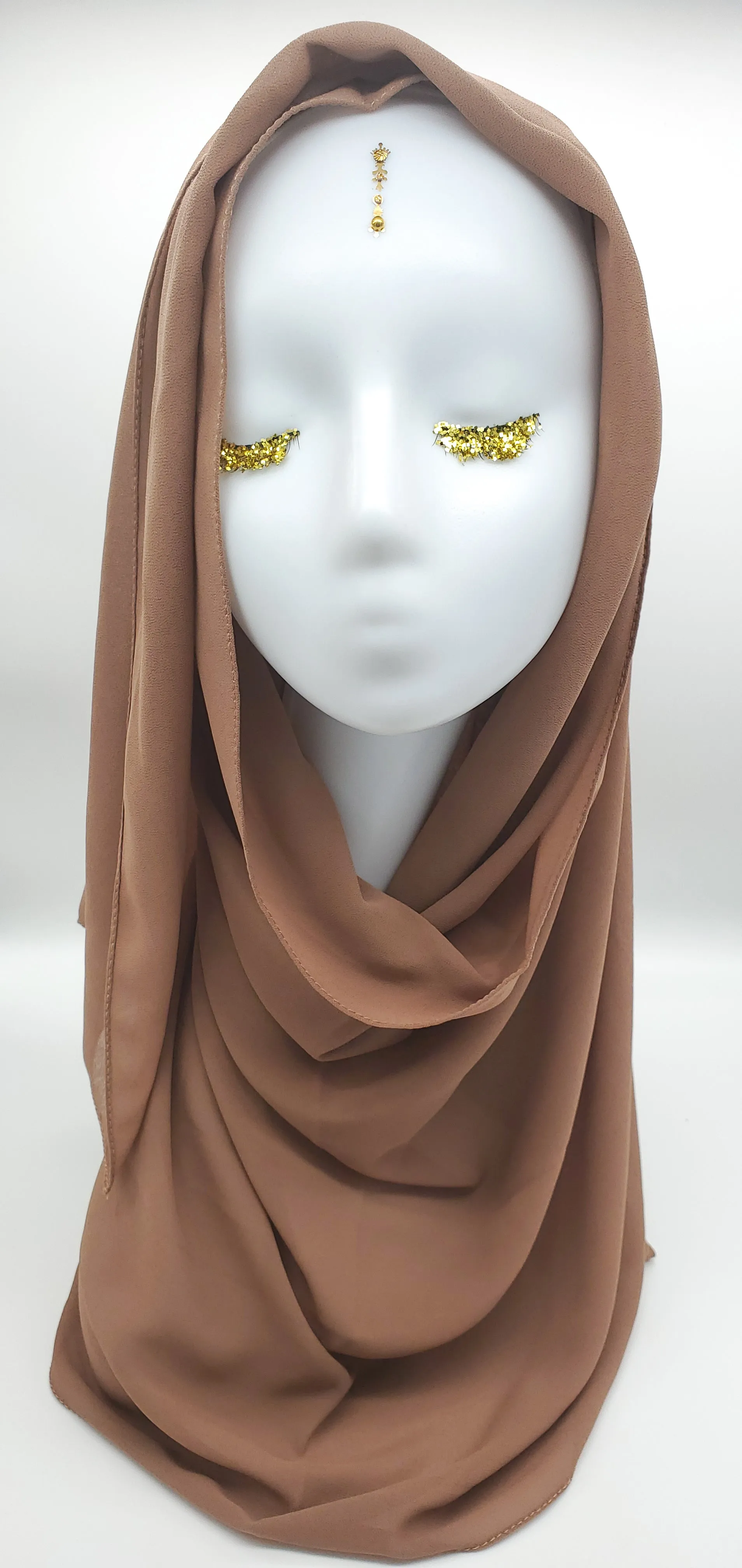 Saalima Mocha - Georgette Crepe Scarf