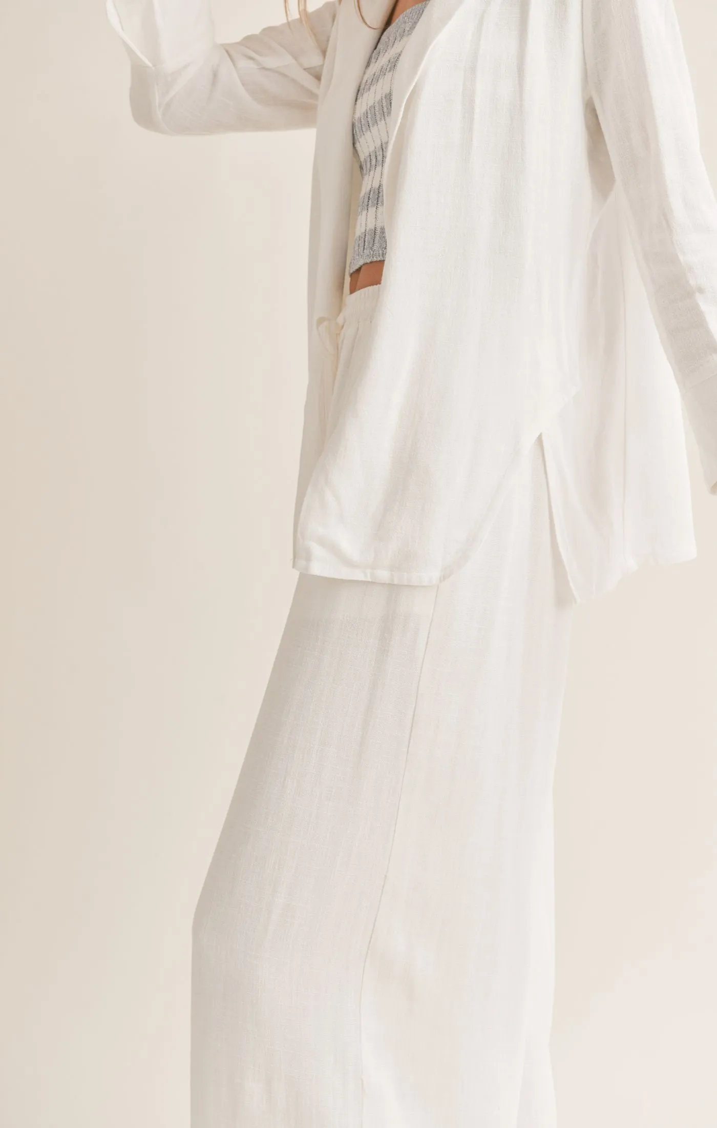 Sadie And Sage Sugarloaf Linen Blend Open Blazer