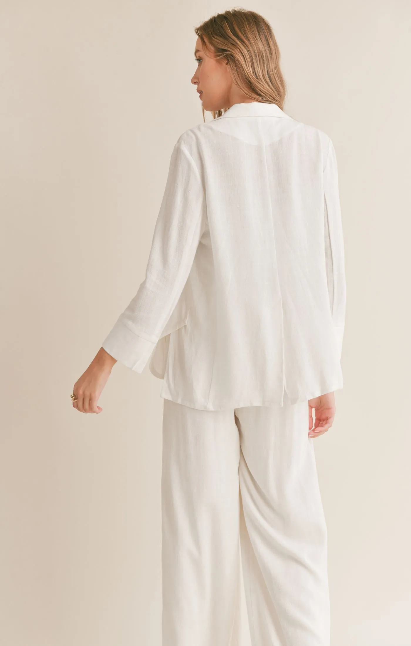 Sadie And Sage Sugarloaf Linen Blend Open Blazer