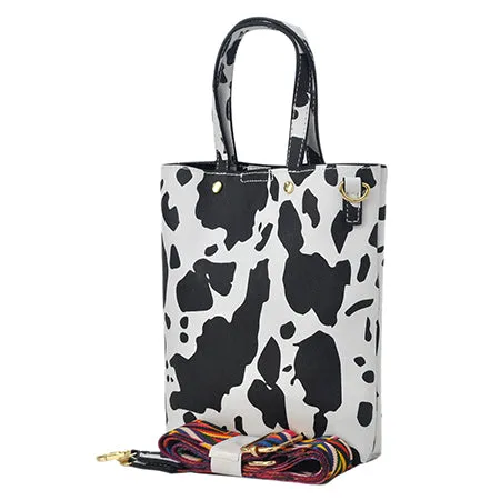!SALE! Black Cow Faux Leather NGIL Bucket Handbag