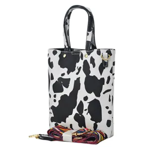 !SALE! Black Cow Faux Leather NGIL Bucket Handbag