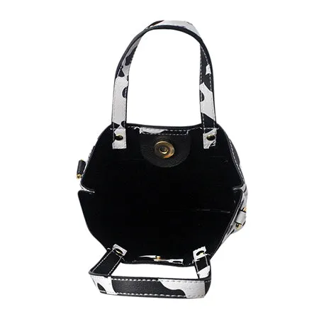 !SALE! Black Cow Faux Leather NGIL Bucket Handbag
