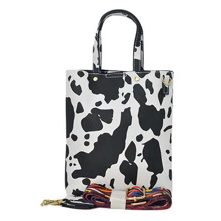 !SALE! Black Cow Faux Leather NGIL Bucket Handbag