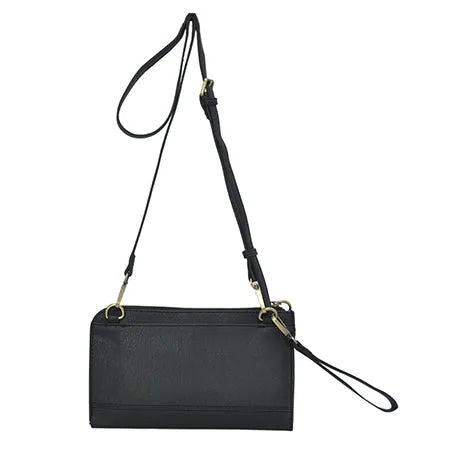 !SALE! Black Faux Leather NGIL Crossbody/Wristlet