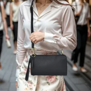 !SALE! Black Faux Leather NGIL Crossbody/Wristlet