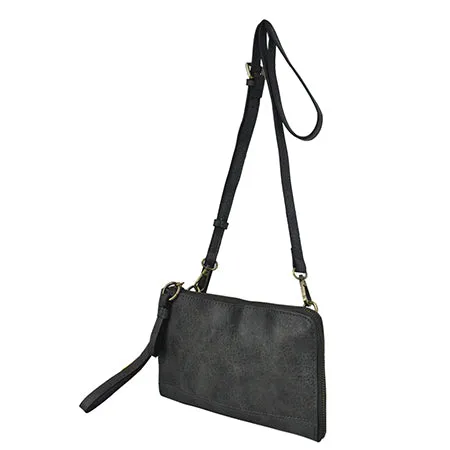 !SALE! Dark Gray Faux Leather NGIL Crossbody/Wristlet