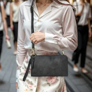 !SALE! Dark Gray Faux Leather NGIL Crossbody/Wristlet