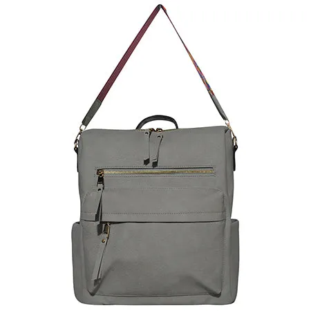 !SALE! Gray Faux Leather NGIL Shoulder Backpack