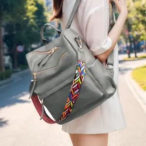 !SALE! Gray Faux Leather NGIL Shoulder Backpack
