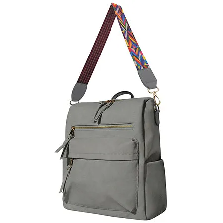 !SALE! Gray Faux Leather NGIL Shoulder Backpack