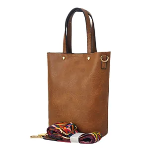!SALE! Light Brown Faux Leather NGIL Bucket Handbag