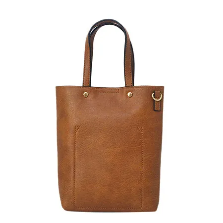 !SALE! Light Brown Faux Leather NGIL Bucket Handbag