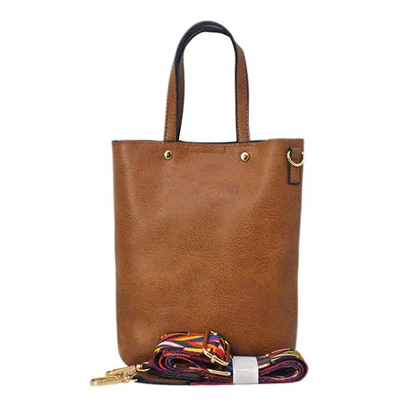 !SALE! Light Brown Faux Leather NGIL Bucket Handbag