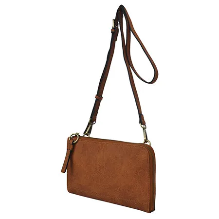 !SALE! Light Brown Faux Leather NGIL Crossbody/Wristlet