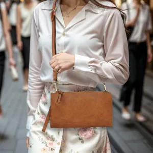 !SALE! Light Brown Faux Leather NGIL Crossbody/Wristlet