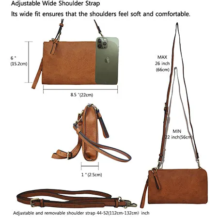 !SALE! Light Brown Faux Leather NGIL Crossbody/Wristlet