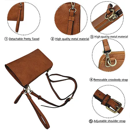 !SALE! Light Brown Faux Leather NGIL Crossbody/Wristlet