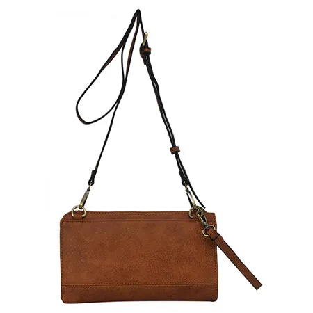 !SALE! Light Brown Faux Leather NGIL Crossbody/Wristlet