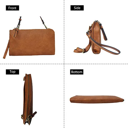 !SALE! Light Brown Faux Leather NGIL Crossbody/Wristlet