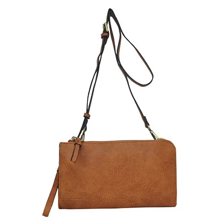 !SALE! Light Brown Faux Leather NGIL Crossbody/Wristlet