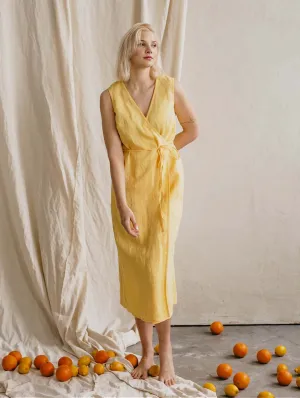 Salomeja Women's Linen Wrap Dress | Multiple Colours