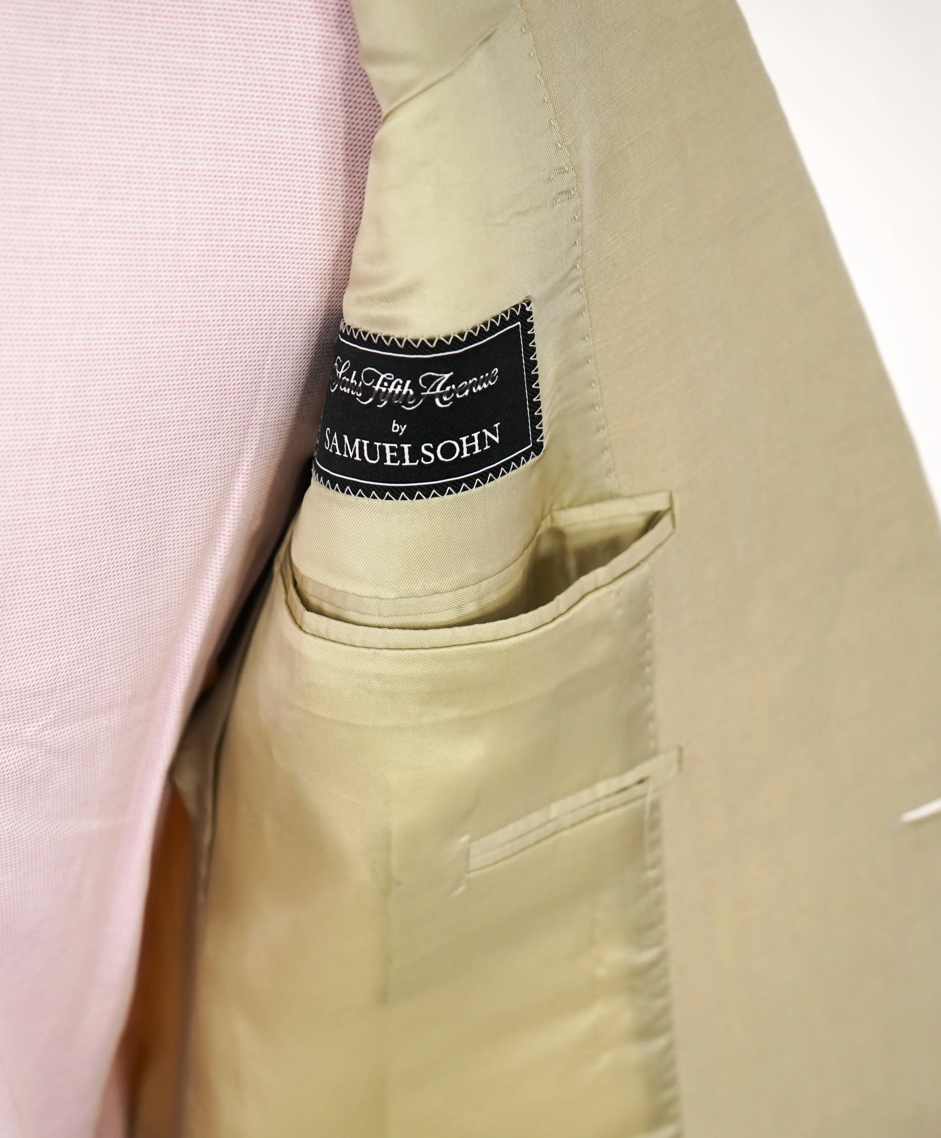 SAMUELSOHN - Camel Linen & Silk Blend Premium Grade Blazer - 42R