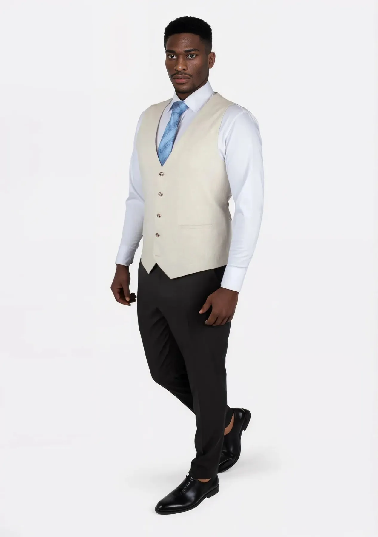 Sand Linen Blend Vest