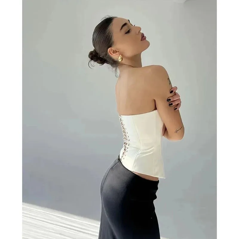 Sexy Bustier Top Women Elegant Lingerie Corset Summer Fashion Bustiers Tank Top Vintage Streetwear Woman Clothes