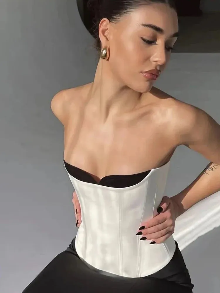 Sexy Bustier Top Women Elegant Lingerie Corset Summer Fashion Bustiers Tank Top Vintage Streetwear Woman Clothes
