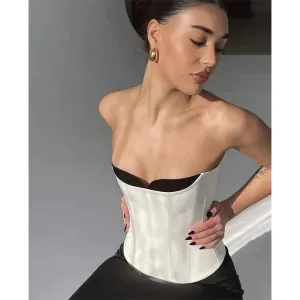 Sexy Bustier Top Women Elegant Lingerie Corset Summer Fashion Bustiers Tank Top Vintage Streetwear Woman Clothes