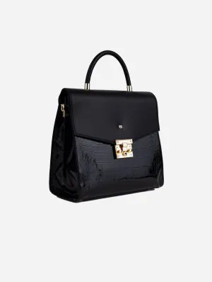Simone Vegan Leather Handbag | Black