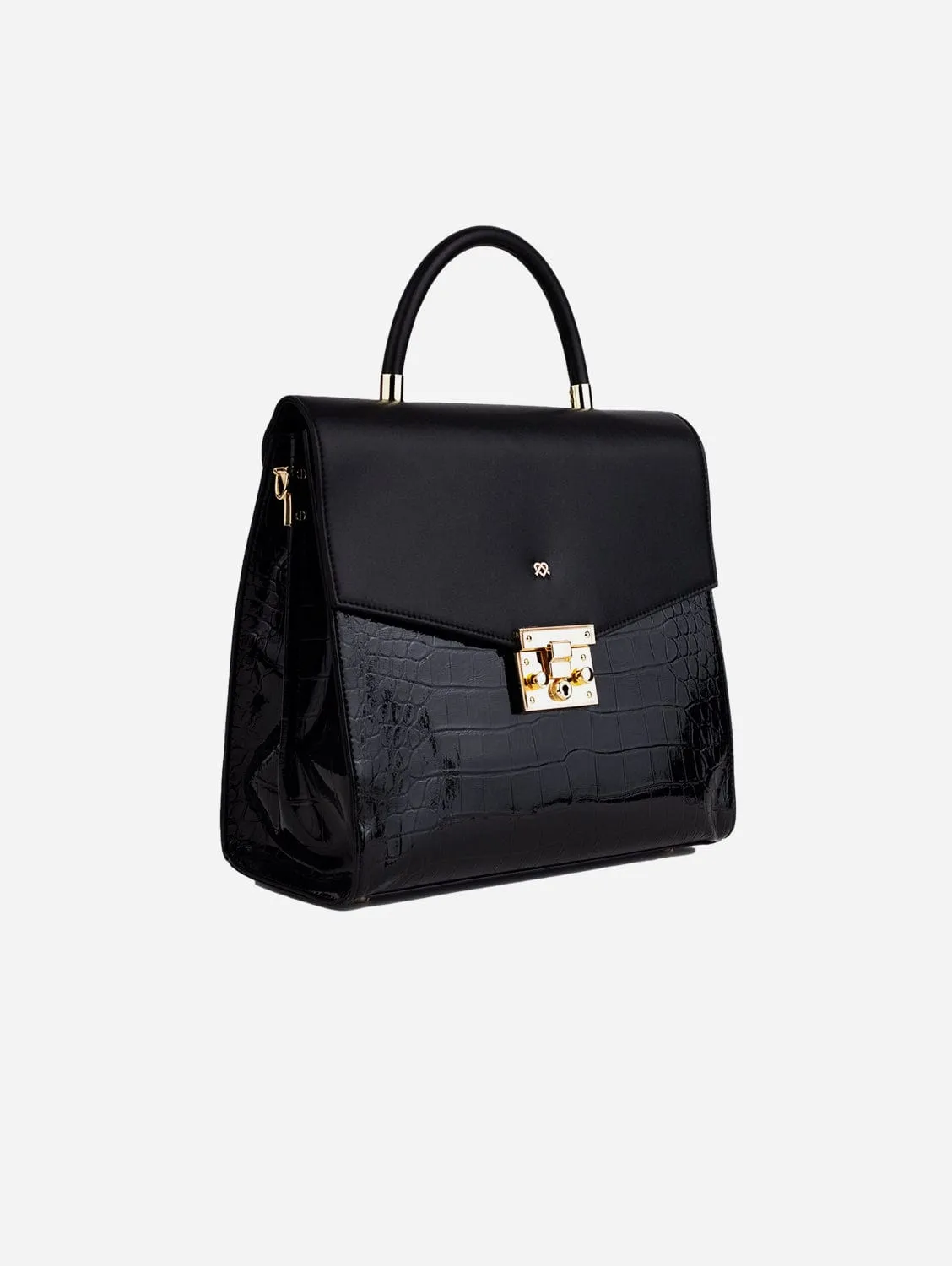 Simone Vegan Leather Handbag | Black