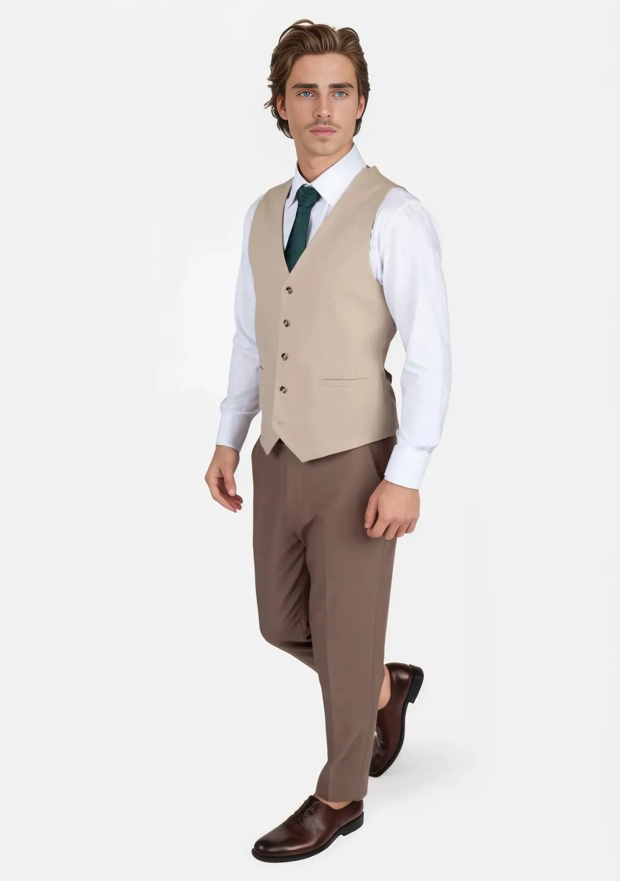 Simply Taupe Linen Blend Vest