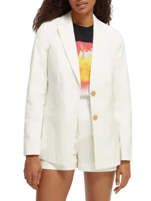 Single Breasted Blazer - White
