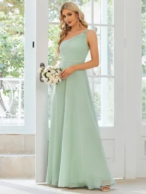 Sisalee one shoulder chiffon bridesmaid dress