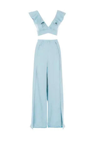 Sky Blue - 100% Linen Mykonos Top