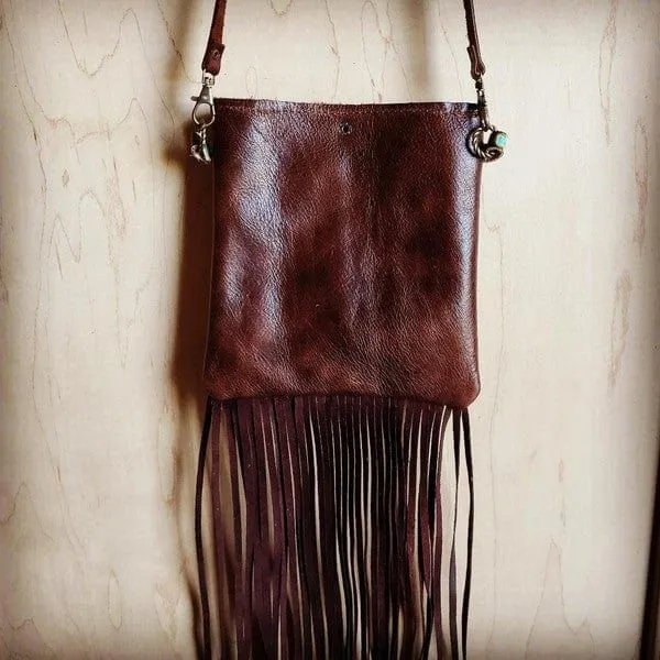 Small crossbody handbag turquoise navajo leather