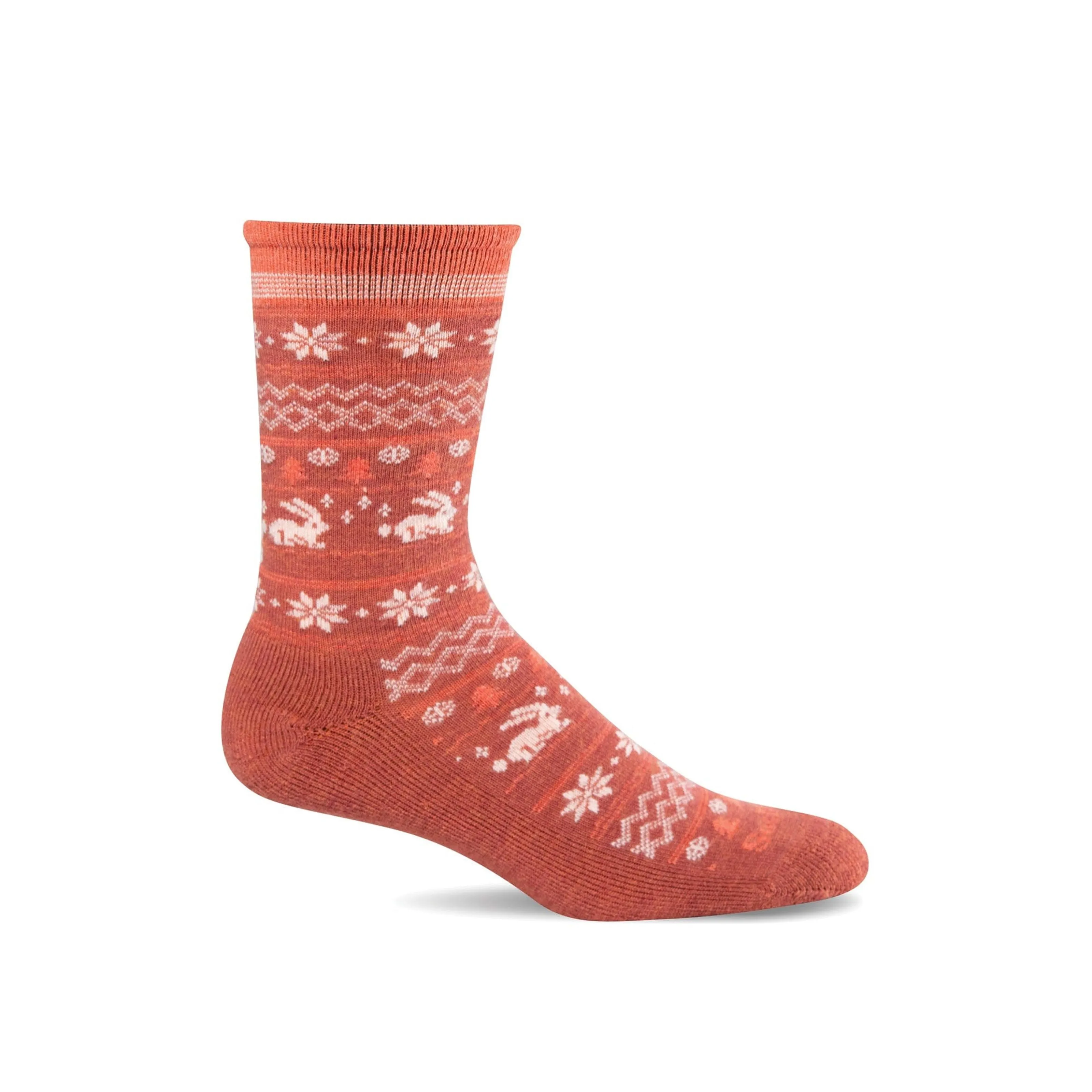 Sockwell Womens Folksy Fairisle Essential Comfort Crew Socks